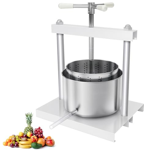 PEILU Spremifrutta manuale, in acciaio, con cestello filtrante e piastra di