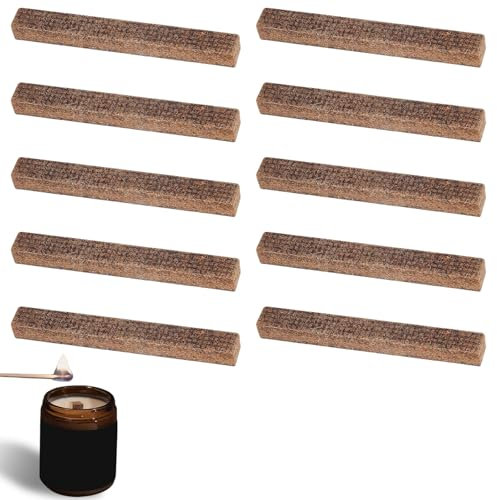 MAEXUS Mecha permanente, mecha permanente de 10 unidades para devoradores de cera, mecha permanente para restos de velas, mecha gruesa para exteriores, para exteriores y restos de velas en interiores