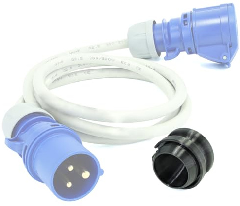 Copertura per presa di corrente forte, rapida manipolazione sicura, protezione spina di corrente, protezione officina, protezione spruzzi d'acqua, polvere (1, nero, spina Caravan 3 poli 16A)