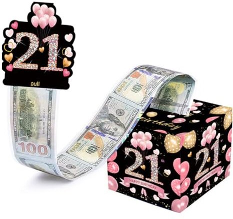 Geburtstag Nummer Form Überraschungsbox,DIY Geldgeschenke Geld Geschenkverpackung Spardose,DIY Pull Out Happy Birthday Card,Geschenkbox Happy Birthday,21 Jahre alt Geschenke Box für Bargeld