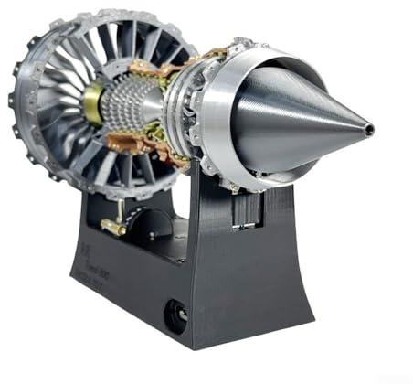Modelo de motor Turbofan, aviones de velocidad ajustable de 25 cm para PLA Material de seda Turborreactor Modelo Kit Rod para entusiastas de la aviación