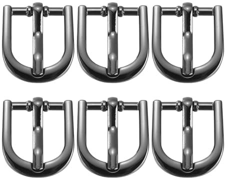 SUIKIHUM Metall-Rollschnallen, 1,3 cm, verstellbare Rollschnallen für Gurt, Gürtelschnalle für Gürtel, Taschen, DIY-Projekte, Schlüsselanhänger, Hundeleinen, Schwarz, 6 Stück, Schwarz , 0.5 inch