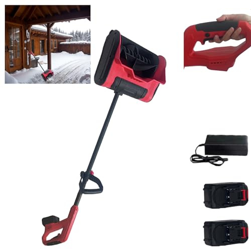 Hooha 21V Schneefräse Arbeitshöhe15cm Arbeitsbreite32cm Einhand Schneeschaufel Akku 2x2Ah&Ladegeräte Effiziente Schneeräumgeräte 8m Auswurfweite Zusatzhandgriff/Schneeschild 28cm/Sicherheitsschalter