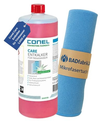 BADfabrik24 CONEL CARE 212 TW Entkalker 1 L salzsäurefrei + Tuch