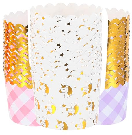 OUNONA 50pezzi Pirottini Di Carta Per Torte Pirottini Usa e Getta Per Muffin Cupcake Dolci Per Feste Di Compleanno Festival Riunioni Di Famiglia