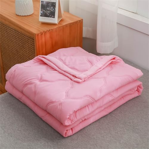 Odot Couette Réversible Ete Legere et Fine, 2,5 Tog Couette sans Housse Lavable - Douce et Confortable, Légère & Respirante Couverture Quilting d'Été (Rose,150 * 200cm)