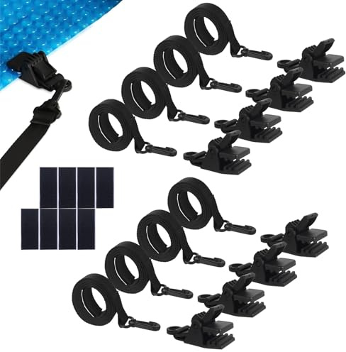 Yarteim 8er Set Pool Aufroller Aufrollvorrichtung Fahrbar Solarfolie, Haltebänder Poolfolie Solarfolie, Befestigungsbänder & Klammern Zubehörteile für Poolaufroller Solarabdeckung Pool Planen