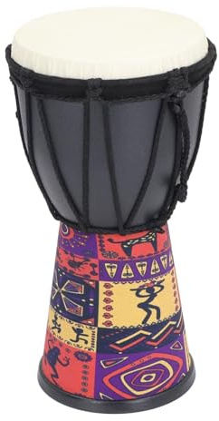 Drum African Djembe, Instrumento de Percusión Artesanal con Tambor de PVC de Impresión étnica y Cordón Ajustable para Músicos Maestros Principiantes