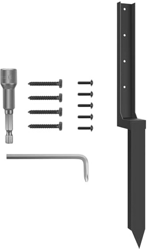 1 Pieces Fence Post Repair Kit Heavy Duty Steel Fence Post Brackets Replacement Heavy Metal Thickened Quick Easy Spikes for Repair Tilted Or Broken Wooden Fences Posts