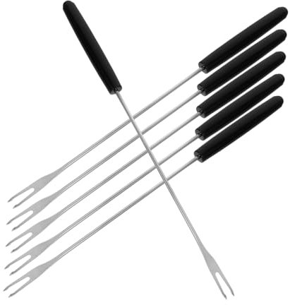 DINHEAROM 6 Pièces Set de Fourchettes à Fondue Acier Inoxydable avec Poignée pour Fromage Chocolat et Fruits Ustensiles de Cuisine Polyvalents et Élégants