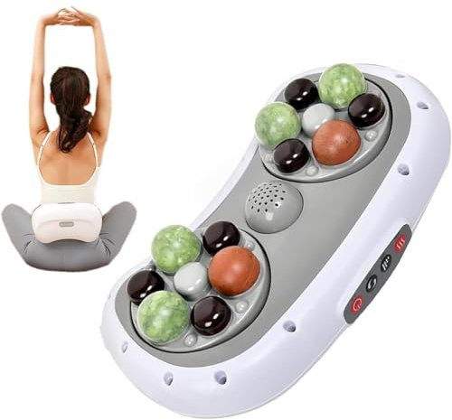 Ceinture Minceur Électrique Sans Fil - Masseur Abdominal avec 12 Têtes de Massage, Température Réglable 35-45°C, 3 Modes pour Abdominal, Dos, Cou