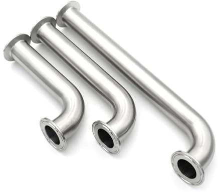 304/316L Stainless Steel 90 Degree Elbow Tri Clamp Long Extension 25 38 51mm Tube Sanitary Pipe Fitting Homebrew 1 1.25 1.5 2(OD38x50.5,L305MM_SS316L)