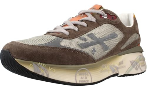 PREMIATA MOERUN VAR. 7871, Scarpe da Uomo in Camoscio Marrone e Mesh Retina Impermeabile Verde, Taglia 41, Sneakers Casual