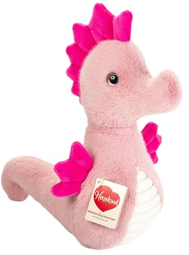 Teddy Hermann 93990 Seepferdchen Alba rosa 23 cm, Kuscheltier | Besonders flauschiger Premium-Plüsch, mit viel Liebe zum Detail, ab 0 Monaten, waschbar, Füllung mit recyceltem Polyester