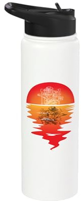 Water Slide Waterslides Vintage Sunset Aqua Park Reflection Stainless Steel Insulated Water Bottle