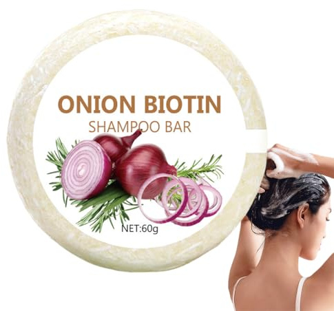 Solid Onion Shampoo Bar with Biotin & Keratin – Organic Formula for Hair Growth, Anti Hair Loss – Sulfate Free, Silicone Free – Natural Hair Care for Women & Men – 1 Piece