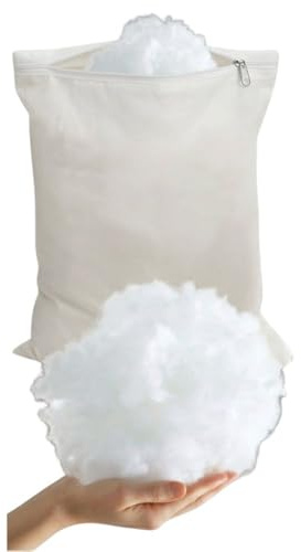 cuscini fiber - Ovatta per Imbottitura Cuscini (Sacco da 1 KG Richiudibile con Zip) Imbottitura per Cuscini, Peluche, Amigurumi, Realizzata in Fibra Vergine di Poliestere Anallergica e Soffice