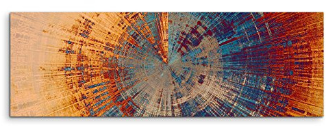 Paul Sinus Art Wandbild 150x50cm Vintage Gemälde eines Baum Querschnitts auf Leinwand für Wohnzimmer, Büro, Schlafzimmer, Ferienwohnung u.v.m. Gestochen scharf in Top Qualität