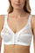 Marlon Womens Mandy Front Fastening Wirefree Satin & Lace Everyday Bra, White, 48D