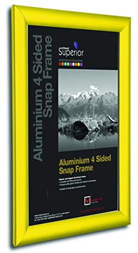 Seco A1 Bilderrahmen aus Aluminium, 4-seitig, 25 mm, für Bilder und Poster - Gelb