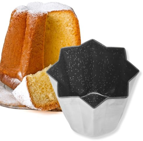 NAMAI Stampo Pandoro, Stampo Pandoro 1 Kg, Alluminio,Stampo per Pandoro Antiaderente Rivestimento Elegante Effetto Pietra, Made In Italy,