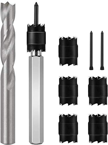 EEEKit Spot Weld Cutter Kit, Sheet Metal Hole Cutter, Punch Remover Panel Separator for Power Drill Welding Auto Body Work Tool, 3/8 Inch Drill Bit Tools, 9 Pieces