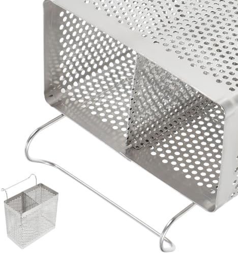 Ustensiles de Cuisine Porte- en Acier Inoxydable 2 Compartiments Couverts Étendoir Panier Vaisselle Égouttoir Organisateur avec Crochet pour Restaurant Maison