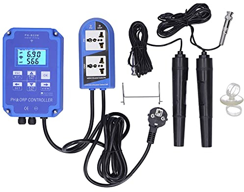 PH-803W 2 in 1 Digitaler PH Redox Controller Säure-Alkali-Controller Wasserqualitäts-Überwachungswerkzeug 14,00pH / 1999mV für Aquarien Hydrokultur(EU Plug250V)