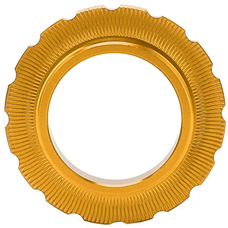 VGEBY Bike Center Lock Accessory, Wear-resistant Centerlock Lockring Lock Cover Center Lock Wheelset Hub Barrel Shaft Disc Rotor Lock Ring for Bike Mountain Bike(gold) Bicycles And Spare Parts Ride