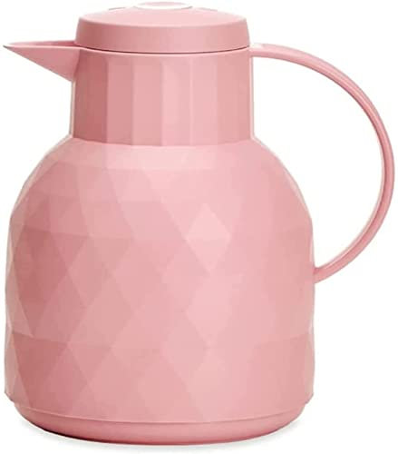 Double Wall Glass Vacuum Flask Thermal Hot Water Bottle Kettle Tea Pot Coffee Thermoses for Household Office,Pink