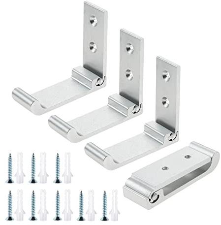 4 Stück 90° Faltbare Wandhaken Silber für Garderobe Küche Bad Büro Flur | Klapphaken, 90° Klappmechanismus, für Jacken, Taschen, Handtücher, Schlüssel, Kopfhörer