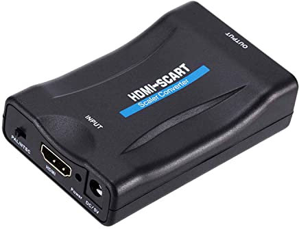 SZJUNXIAO Adattatore Hdmi Scart Convertitore HDMI a SCART Adattatore Converter 1080P Hdmi to Scart Adattatore di Formato NTSC/PAL Video HDMI Uscita SCART per SKY HD Blu-Ray Lettore HDTV STB VHS