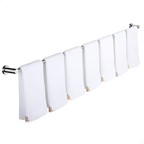Großer Handtuchhalter 100 cm, 110 cm, 120 cm, einzelner Handtuchhalter für Badezimmer, Küche, Geschirrtücher, Aufhänger, Handtuchstange aus poliertem Edelstahl, Silber (Größe: 120 cm) Present