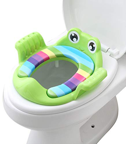 Sedile WC Regolabile per Vasino per Bambini, Antiscivolo, con Maniglie, Forma Cartone Animato, Facile da Installare e Smontare, Materiale di Sicurezza per Sedile WC per Bambini