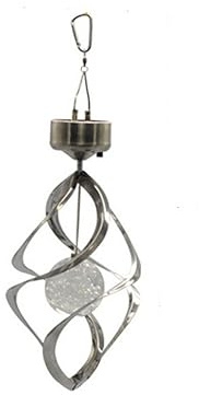 ABOOFAN Bunte Solarbetriebene Windspiel LED Lampe aus Edelstahl und Kristall Wetterfeste Garten Solarleuchte zum Hängen als Dekorative Außenbeleuchtung