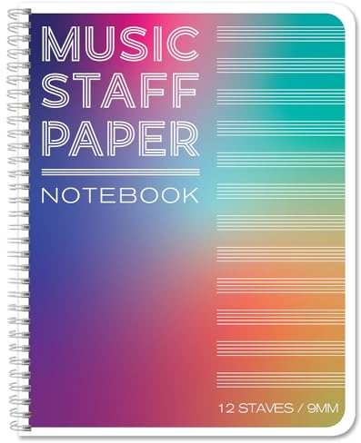 BookFactory Music Staff Notebook/Composition Manuscript Journal/Blank Sheet Music Log Book/Music Staff Paper Logbook - 100 Pages, 8.5'' x 11'', Wire-O, (Made in USA)