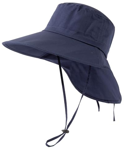 TOP-EX XL/XXL Damen Sonnenhut Baumwolle UPF 50+ Sonnenschutz Sommerhut mit Nackenschutz für Damen Breite Krempe Outdoor Gartenhut Faltbar