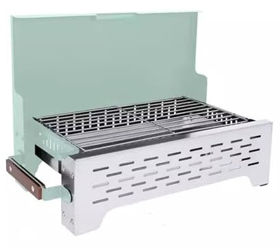 Grill Desktop-Grillständer Camping Outdoor Klappbarer tragbarer Edelstahl-Grillofen Holzkohlegrill