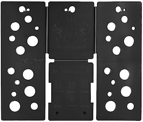 BoxLegend V5 Faltbrett Für Kleidung Tshirt Falzbrett Falthilfe für Wäsche Zusammenlegen Brett Hemd T-shirt für Erwachsene Wäschefalter T Shirt Falter Schwarz