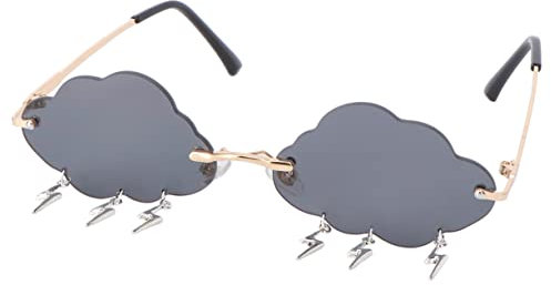 WESIEVYA 1paar Lustige Wolken Sonnenbrillen Für Frauen Rahmenlose Partybrille Für Einzigartige Fotos Und Outdoor-aktivitäten Für Kleine Gesichter Und Festliche Anlässe