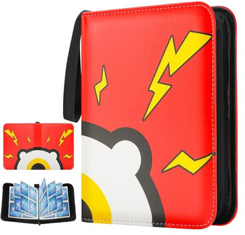 Deoyibu Sammelkarten Album mit 4 Fächern, 440 Taschen Sammelalbum für Karten mit 55 Seiten, Sammelheft für die Sammelkarten z.B. Poke, Ideale schenken für Kinder und Freunde Sammelalbum für Karten