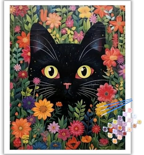 Mafenr Art Chat Peinture Numero Adulte, Chat Kits de Peinture au Numéro, Coloriage Par Numéro Pour La Décoration De La Maison (40x50 cm)