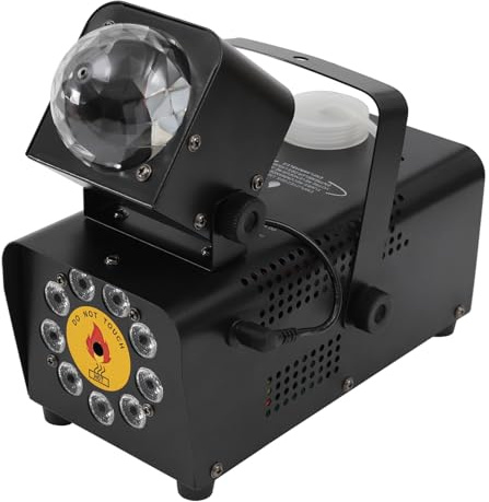 CLEADONG Nebelmaschine, Nebel Maschine mit RGB LED Licht, Fog Maschine mit Fernbedienung, Passend für Halloween, Weihnachten, Hochzeitsfeiern & Bühnenauftritte usw