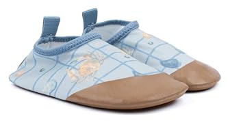 Mikk-line Chaussures de bain pour enfant Faded Denim – Chaussures aquatiques avec semelle en caoutchouc antidérapante, chaussures de natation en 83 % polyester recyclé, légères, protection contre le