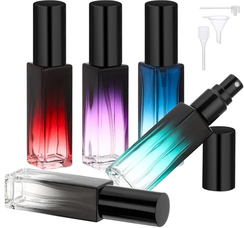 Segbeauty Parfüm Abfüller, 5 Stück 10ml Parfümzerstäuber Glas, Parfum Flakon Leer, Nachfüllbar und Tragbare, für Handtasche, Ferien, Reise Essentials