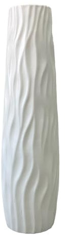 Wilitto Vaso alto da pavimento, grande vaso decorativo alto per pavimenti infrangibili, per casa, soggiorno, studio, decorazione bianca