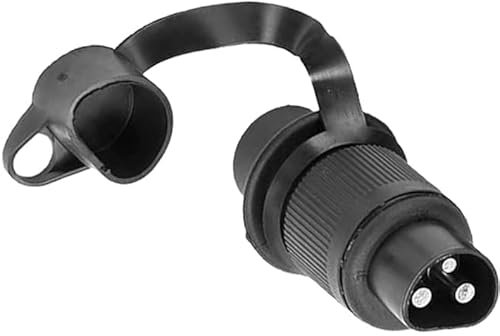 3 Clavijas 12 V Adaptador Enchufe Remolque Conector Macho para Camión K4056, Conforme a la Norma Din 9680 Enchufe para Remolques/Tractores/Automóviles/Autocaravanas con Enganche de Tracción con Conect