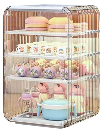 Erconsso Baby Bottle Storage Organizer, Baby Bottle Drying Rack, Multi Layer Dustproof Storage Box For Kitchen, Nursery, Refrigerator, Bedroom, Dormitory