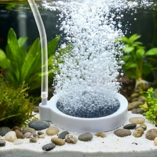 Lueden Fish Tank Air Stone 3.2 Inch Aquarium Nano Air Stone Ultra-High Dissolved Oxygen Diffuser Bubbler Quiet Oxygen Aerator Air Pump Accessories for 30-70 Gallon Aquarium Fish Tank Hydroponic