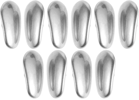 Healeved Lot de 5 paires de plaquettes nasales en titane pour lunettes - Coussinets de nez ultralégers - Plaquettes de rechange antidérapantes pour et de soleil (argent)